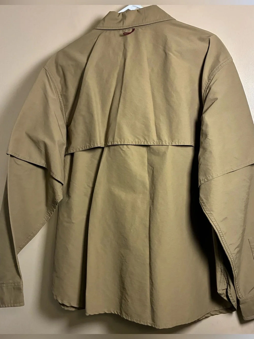 Woolrich Men's Light Khaki Button-Up Shirt Jacket
